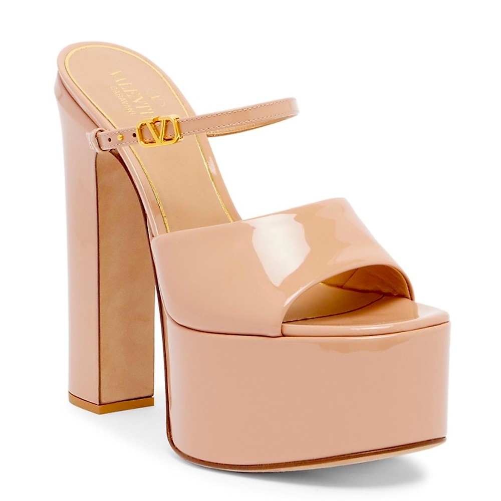 Valentino Leather Platform Sandal SZ 40